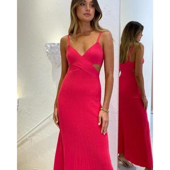 Anna Quan Sabrina Cutout Ribbed‎ Maxi Dress - Picture 1 of 16